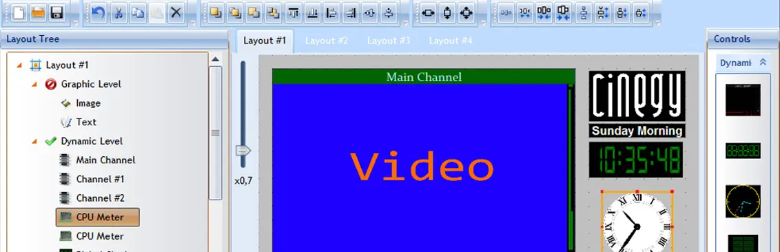 digital and analog clock, CPU meter, remote device status, etc.