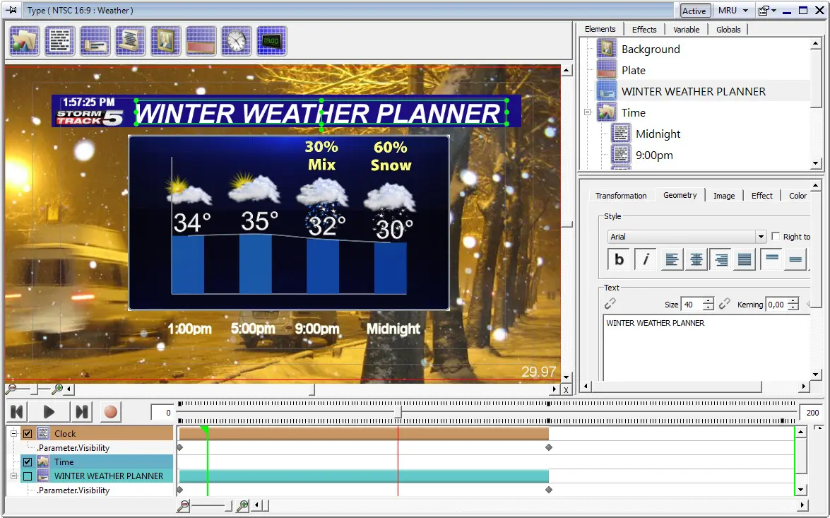 template based graphics composition and playout