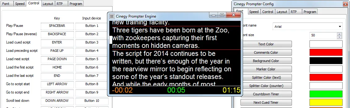 with speed management and timing control